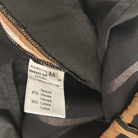Italian palazzo trouser cotton striped Size IT 44 US 8 Made in Italy - Picture 10 of 10